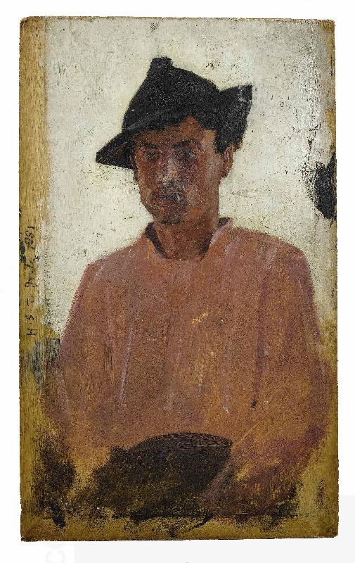 Henry Scott Tuke Italian man with hat oil painting picture